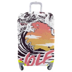 Gray Wolf Beach Waves A Wolf Animal Retro Luggage Cover (medium)