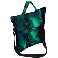 Aurora Northern Lights Celestial Magical Astronomy Fold Over Handle Tote Bag by pakminggu