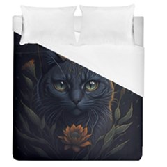 Art Cat Drawing Mammal Animal Feline Duvet Cover (queen Size) by pakminggu