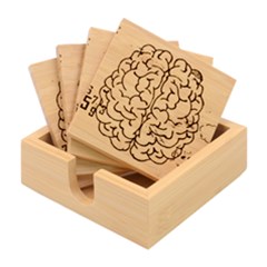 Brain Left Logic Language Science Bamboo Coaster Set by pakminggu