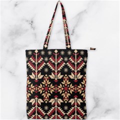 Vector Illustration Of Ukrainian Folk Seamless Pattern Ethnic Ornament Border Element Traditional Double Zip Up Tote Bag by pakminggu