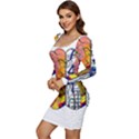 Brain Cerebrum Biology Abstract Women Long Sleeve Ruched Stretch Jersey Dress View3