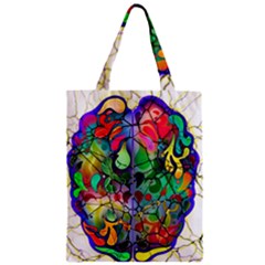 Brain Head Mind Man Silhouette Zipper Classic Tote Bag by pakminggu