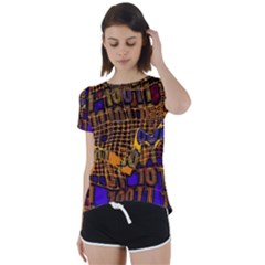 Binary Code Transformation Short Sleeve Open Back Tee by pakminggu