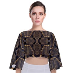 Brain Technology Data Digital Tie Back Butterfly Sleeve Chiffon Top by pakminggu