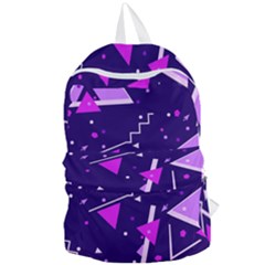 Purple Blue Geometric Pattern Foldable Lightweight Backpack by danenraven