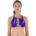 Purple Blue Geometric Pattern Perfectly Cut Out Bikini Top View1