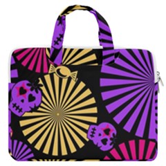 Seamless Halloween Day Of The Dead Macbook Pro 13  Double Pocket Laptop Bag by danenraven