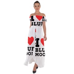 I Love Blue Moon Off Shoulder Open Front Chiffon Dress by ilovewhateva