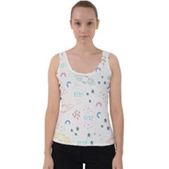 Spaceship Pattern Star Velvet Tank Top by danenraven