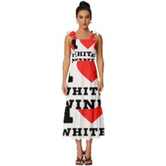 I Love White Wine Tie-strap Tiered Midi Chiffon Dress by ilovewhateva