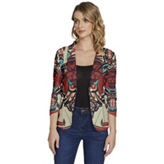 Grateful Dead Pacific Northwest Women s One-button 3/4 Sleeve Short Jacket