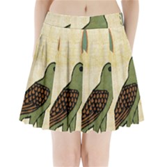 Egyptian Paper Papyrus Bird Pleated Mini Skirt by Mog4mog4