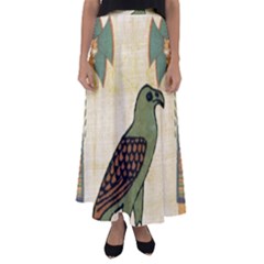 Egyptian Paper Papyrus Bird Flared Maxi Skirt by Mog4mog4