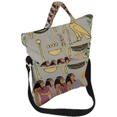 Egyptian Paper Women Child Owl Fold Over Handle Tote Bag by Mog4mog4