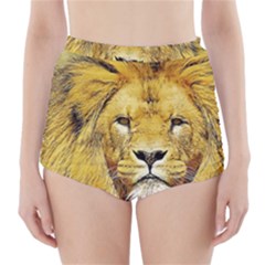 Lion Lioness Wildlife Hunter High-waisted Bikini Bottoms