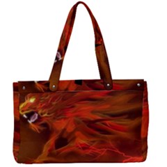 Fire Lion Flames Light Mystical Dangerous Wild Canvas Work Bag by Mog4mog4