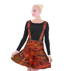 Fire Lion Flames Light Mystical Dangerous Wild Suspender Skater Skirt by Mog4mog4