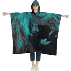 Angry Male Lion Predator Carnivore Women s Hooded Rain Ponchos by Mog4mog4