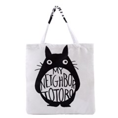 My Neighbor Totoro Black And White Grocery Tote Bag by Mog4mog4