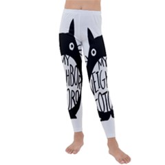 My Neighbor Totoro Black And White Kids  Lightweight Velour Leggings by Mog4mog4