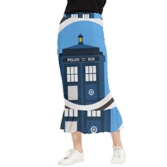 Doctor Who Tardis Maxi Fishtail Chiffon Skirt by Mog4mog4