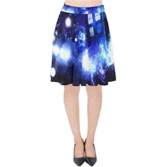 Tardis Background Space Velvet High Waist Skirt by Mog4mog4