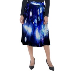 Tardis Background Space Classic Velour Midi Skirt  by Mog4mog4