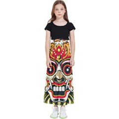 Bali Barong Mask Euclidean Vector Chiefs Face Kids  Flared Maxi Skirt by Mog4mog4