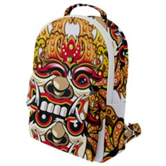 Bali Barong Mask Euclidean Vector Chiefs Face Flap Pocket Backpack (small) by Mog4mog4