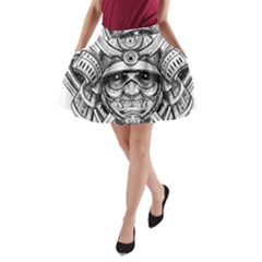 Drawing Samurai Tattoo Sketch Japanese Samurai A-line Pocket Skirt by Mog4mog4