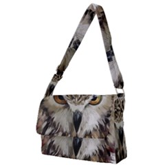 Vector Hand Painted Owl Full Print Messenger Bag (l) by Mog4mog4