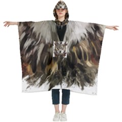 Vector Hand Painted Owl Women s Hooded Rain Ponchos by Mog4mog4