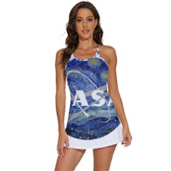 Vincent Van Gogh Starry Night Art Painting Planet Galaxy 2-in-1 Flare Activity Dress by Mog4mog4