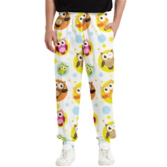 Owl Bird Cartoon Men s Elastic Waist Pants by Bakwanart