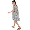 Black And White Geometric Patterns Frill Swing Dress View2