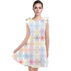 Spirals Twirls Abstract Geometric Art Pattern Tie Up Tunic Dress by Bakwanart