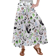 Giant Panda Bear Pattern Women s Satin Palazzo Pants by Bakwanart