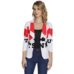 I Love Nuts Women s One-button 3/4 Sleeve Short Jacket