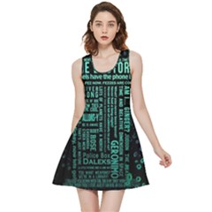 Tardis Doctor Who Technology Number Communication Inside Out Reversible Sleeveless Dress by Bakwanart