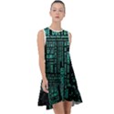 Tardis Doctor Who Technology Number Communication Frill Swing Dress View1