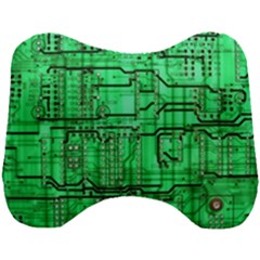 Green Circuit Board Computer Head Support Cushion by Bakwanart