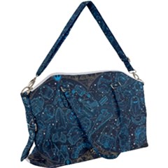 Position Of The Constellations Illustration Star Blue Canvas Crossbody Bag by Bakwanart