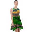 Grassland Nature Palouse Green Field Hill Sky Butte Frill Swing Dress View1