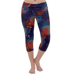 Background Graphic Beautiful Capri Yoga Leggings by 99art