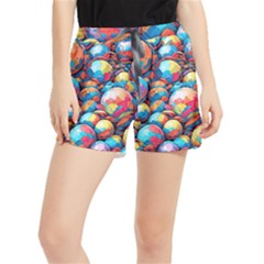 Pattern Seamless Balls Colorful Rainbow Colors Women s Runner Shorts by 99art