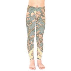 Art Nouveau Vintage Retro Pattern Floral Kids  Classic Winter Leggings