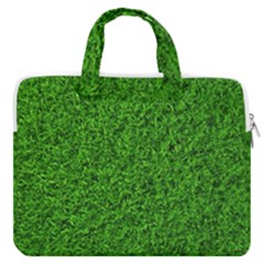 Green Grass Texture Summer Macbook Pro 16  Double Pocket Laptop Bag  by 99art