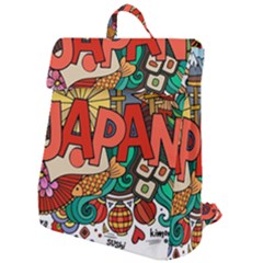 Earthquake And Tsunami Drawing Japan Illustration Flap Top Backpack by Vaneshart