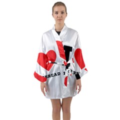 I Love Gingerbread Long Sleeve Satin Kimono by ilovewhateva